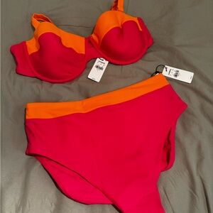 Express Pink and Orange Bikini Set